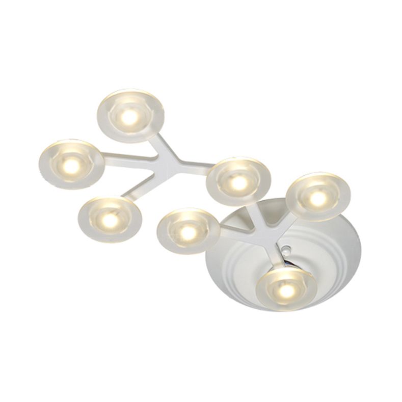 LED 7/9/10 Lights Kitchen Flushmount Light with Round Acrylic Shade White Flush Ceiling Light in Warm/White Light
