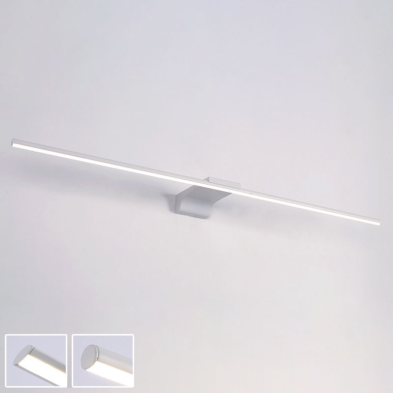 Acconde da muro di tonalità lineare a 1 luce moderna moderna illuminazione da parete specchio in stile semplice in bianco