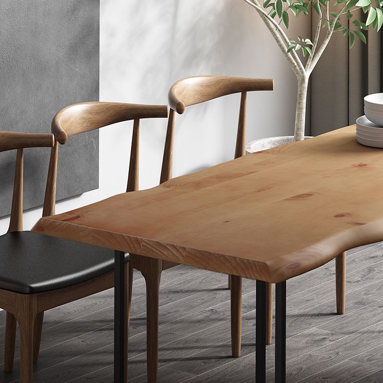 Modern 1/5 Pieces Dining Set Rectangle Pine Wood Dining Table for Cafe