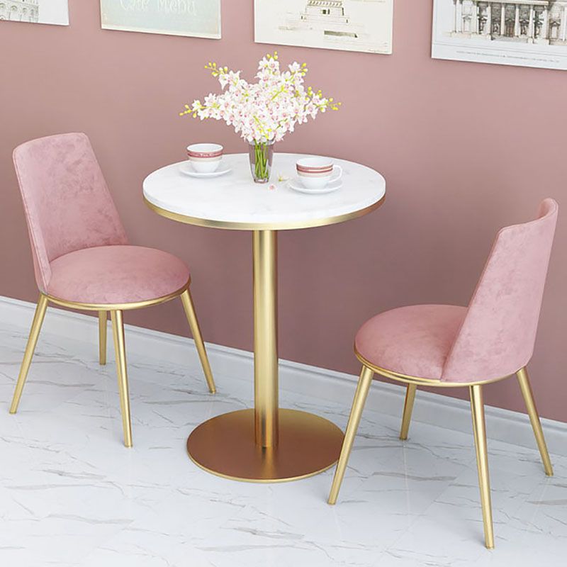 Glam Velvet Armless Dining Chairs Metal Dining Chair for Home Use