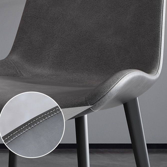 Armless Kitchen Dining Side Chair Faux Leather Parsons Chair