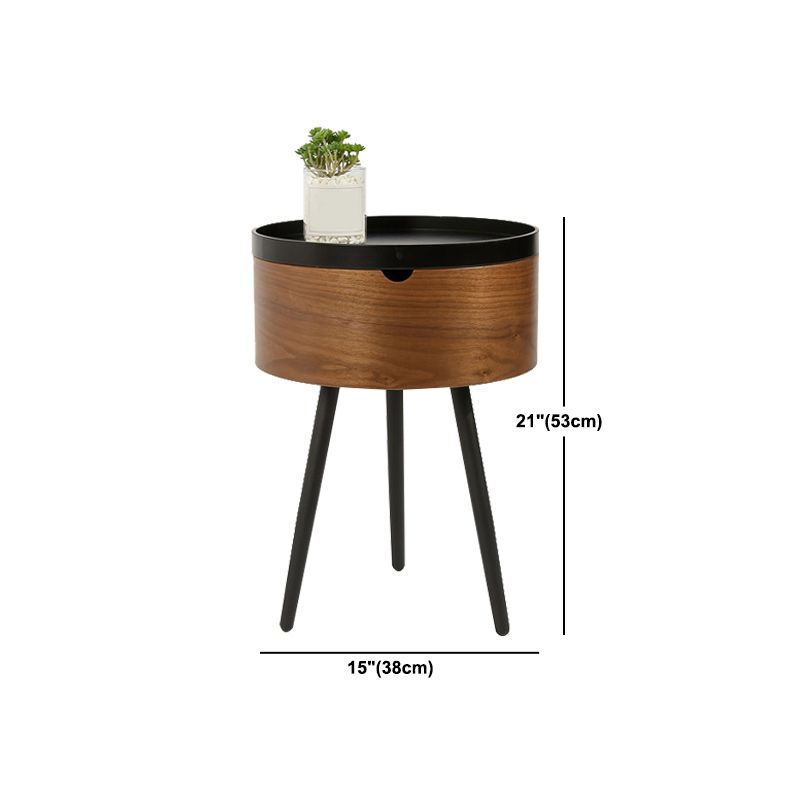 3/4 Legs Base Design Round Metal/wood Table Modern Style Coffee Table