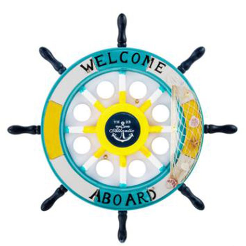 Salle des enfants Plafond Fixation de la lumière Creative Boy Bedroom Study Cartoon Pirate Ship Rudder Mediterranean Style LED LED