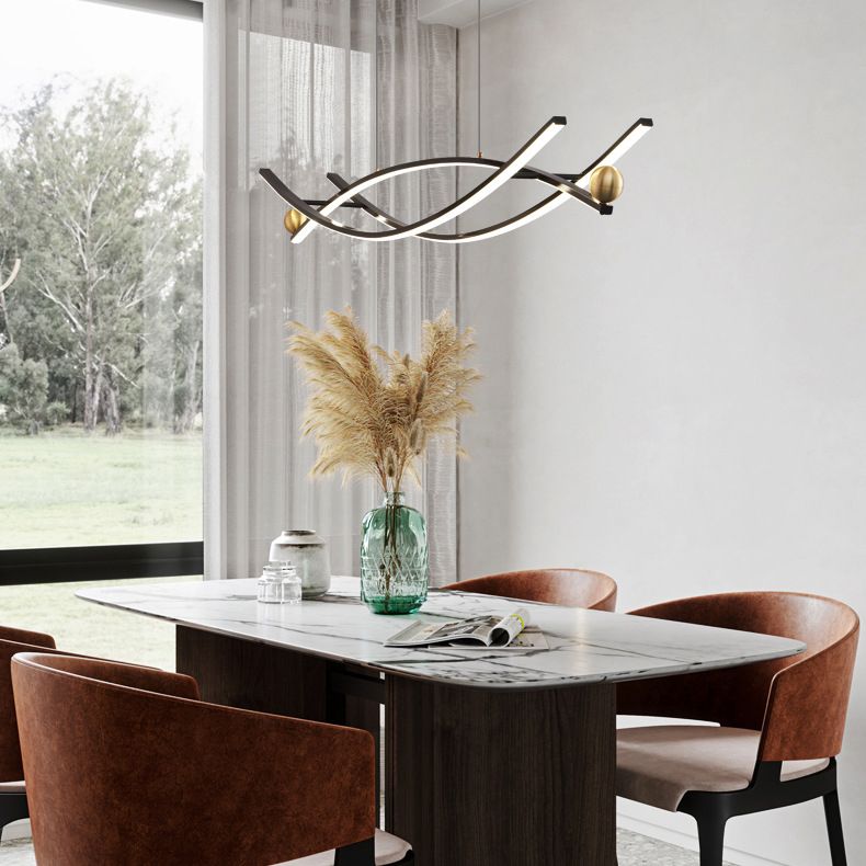 Multiple-Light Geometric Island Lighting Modern Metal Island Pendant Lights