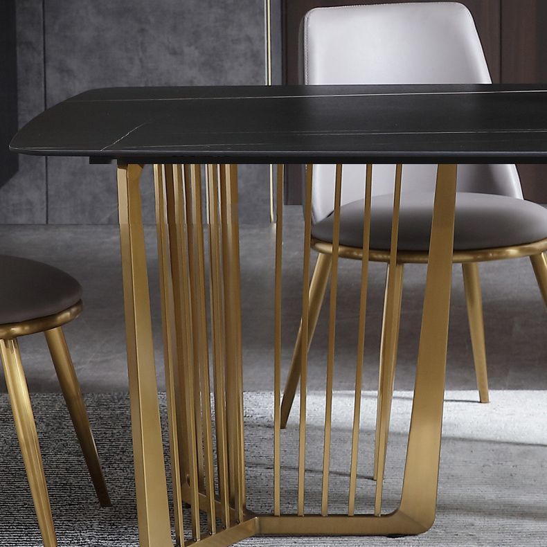 1/4/5/7 Pieces Modern Furniture Black Rectangle Stone Top Dining Room Set