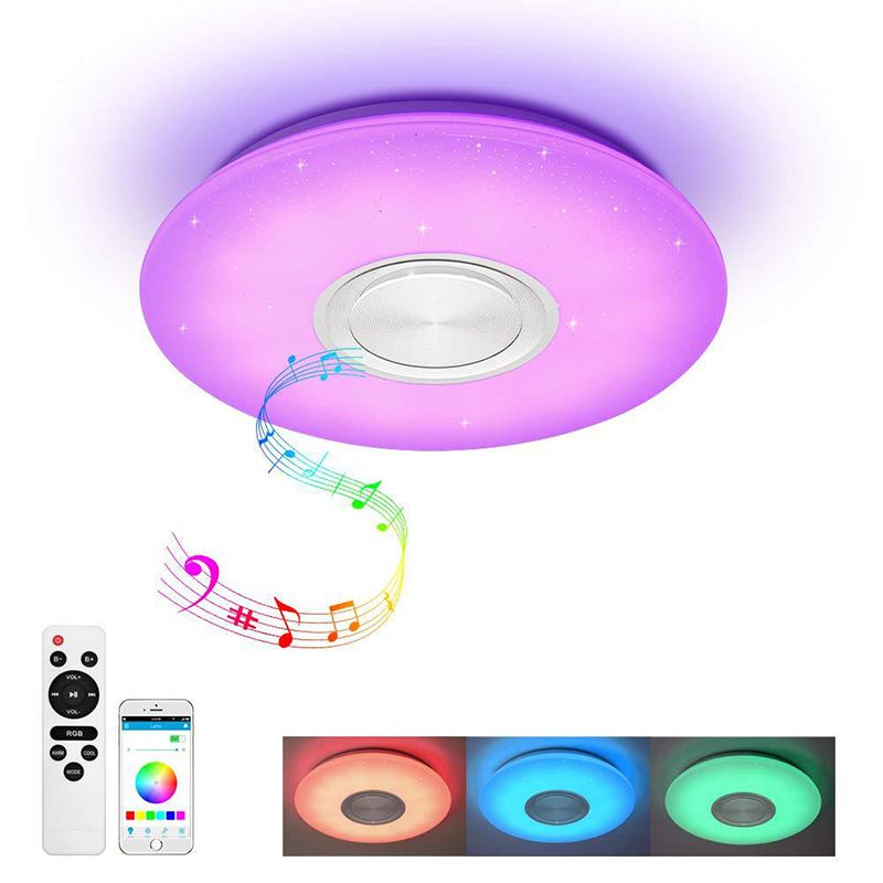 Modern Style Flush Mount Fixture LED Ceiling Light Smart Bluetooth Music Ceiling Lamp