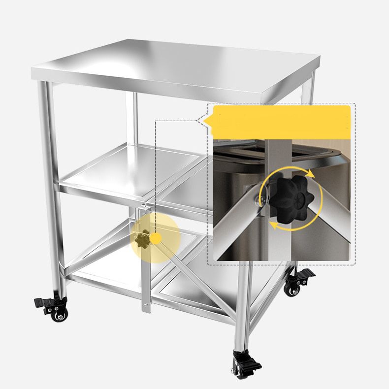 Modern Metal Prep Table Home Kitchen Prep Table with Shelves