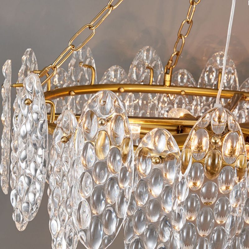 Contemporary Style Geometry Pendant Chandeliers Glass Chandelier Lights in Gold