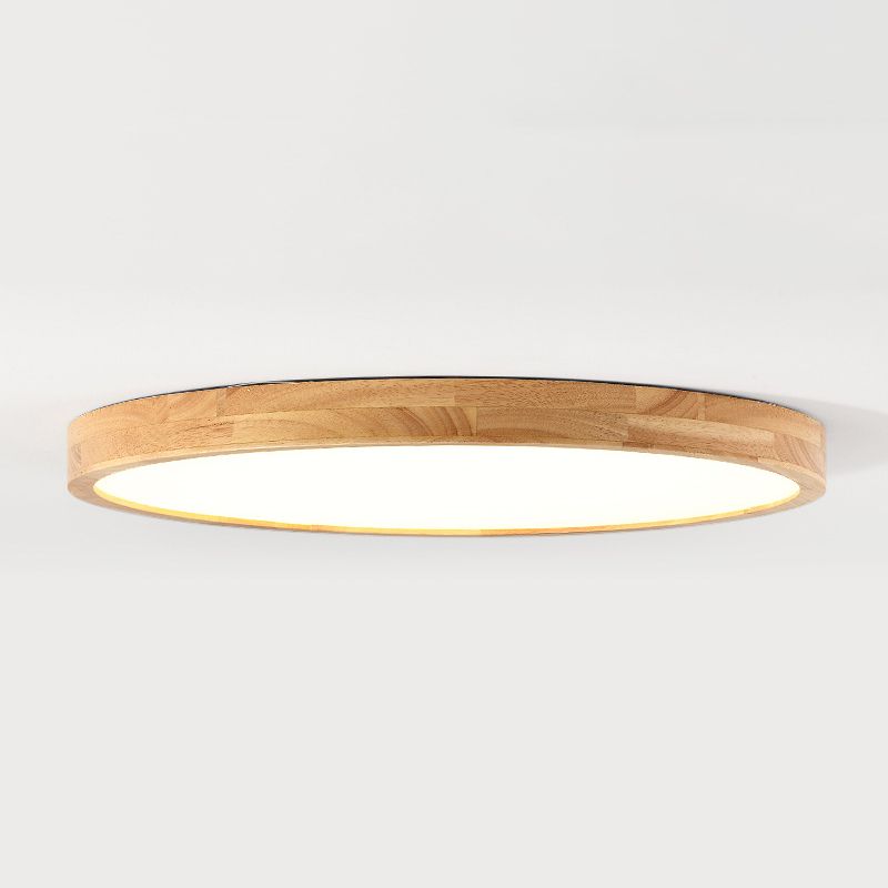Geometrical Wooden Flush Ceiling Light Fixtures 1-Light Modern Style Flush Light Fixtures