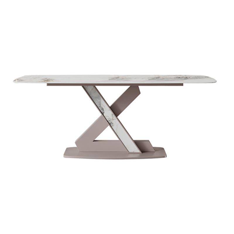 Sintered Stone Fixed Kitchen Table Luxury Rectangle Home Table