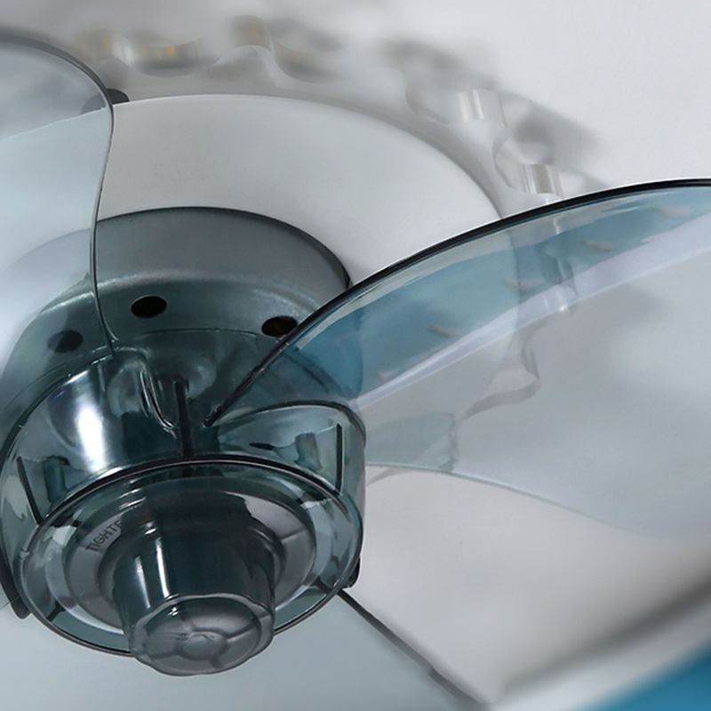Ventilador de techo LED conciso moderno Ligera de hierro lacado con ventiladores de techo circular con sombra acrílica