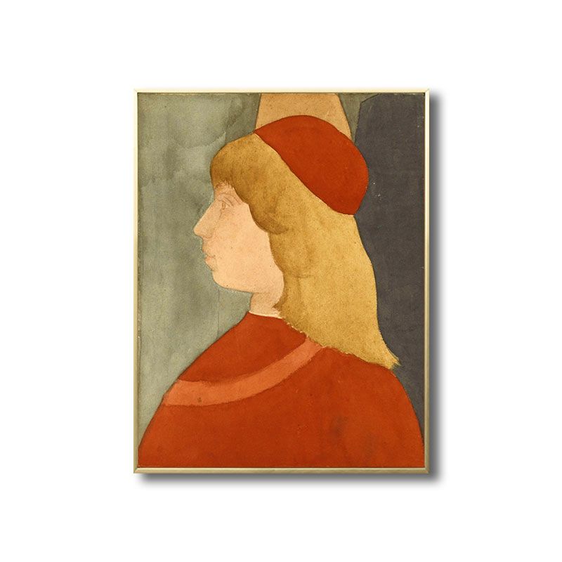 Oil Painting Maiden Art Retro Canvas Textured Wall Print in Soft Color, Multiple Sizes