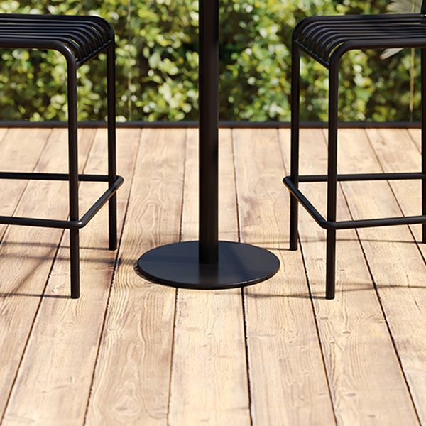 Round Metal Bar Table Industrial Dining Table - 23.6" L x 23.6" W x 41.3" H