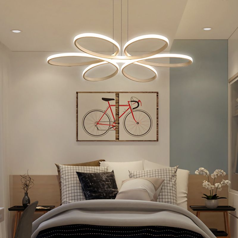 Wit LED lineair hanglampje in moderne creatieve stijl smeedijzeren hangende lamp met acrylschaduw