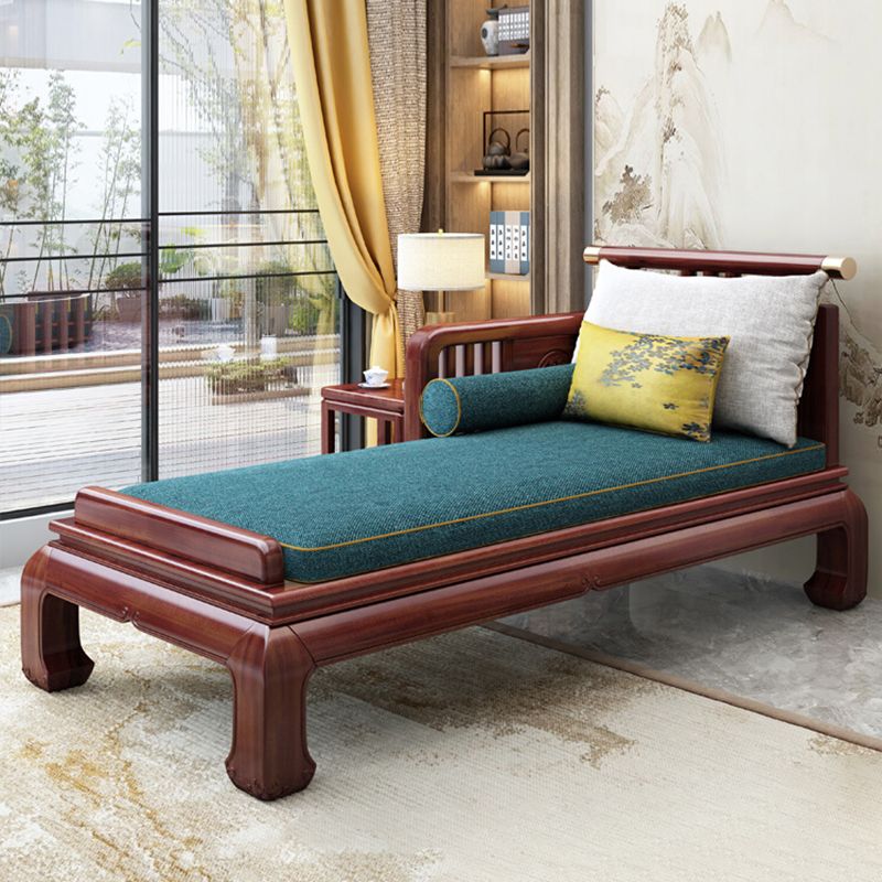 Traditional with Arms Chaise with Pillow Round Arms for Living Room
