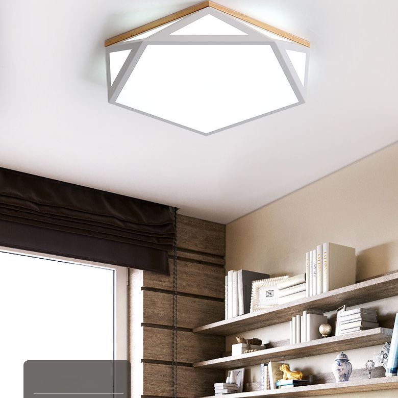 Lámpara de techo LED moderna con montaje empotrado en forma de Pentágono de metal para sala de estar