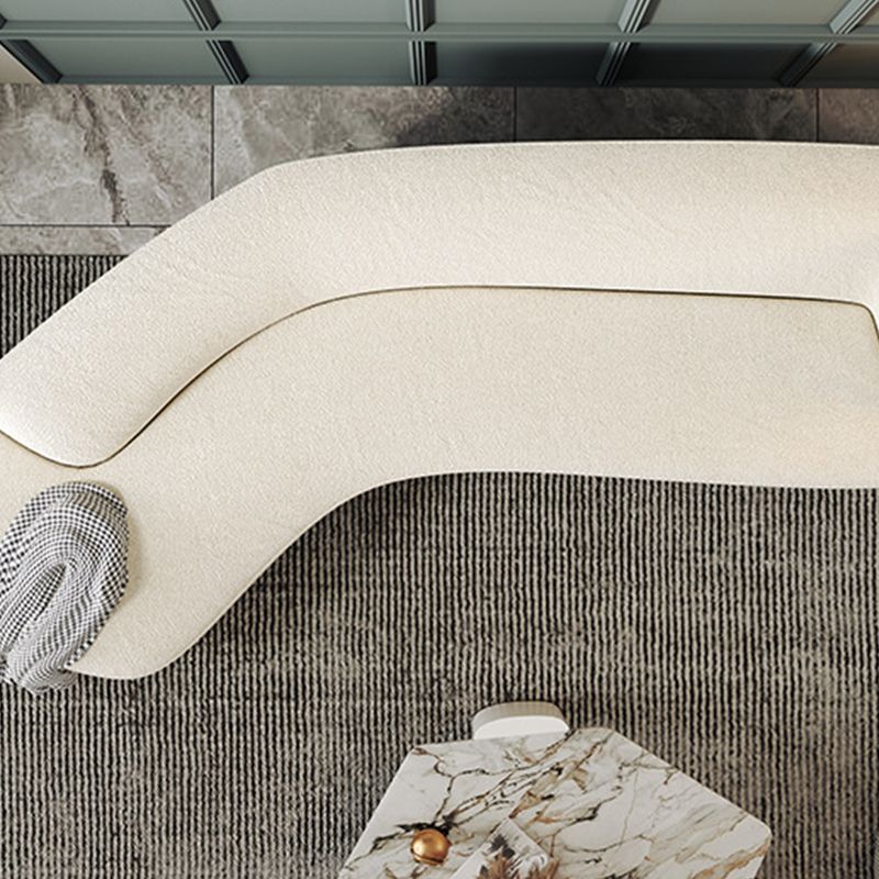 30" Wide Contemporary Sectional Sofa Fabric Curved Corner Sectional