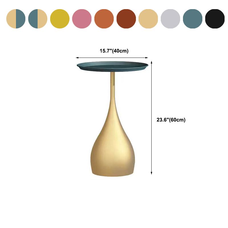 23.6 inch Tall Metal Side Table Minimalist Pedestal End Table