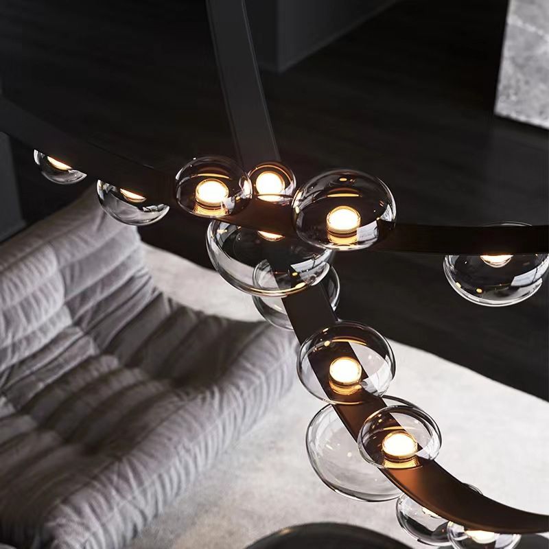 Modern Pendant Lighting Fixtures Glass 7 Lights Island Light Fixture for Dining Room