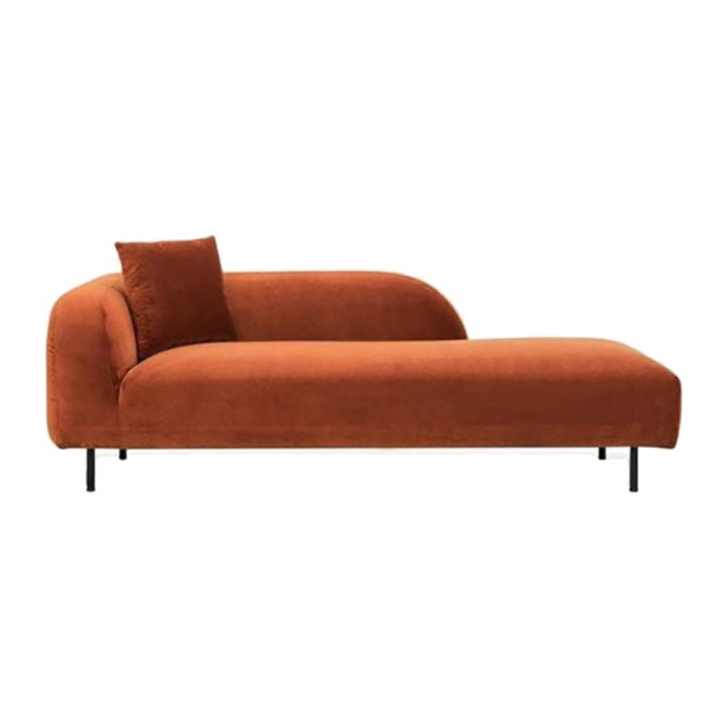 Modern Living Room Velvet Chaise Upholstered Chaise Lounge with Wooden Base