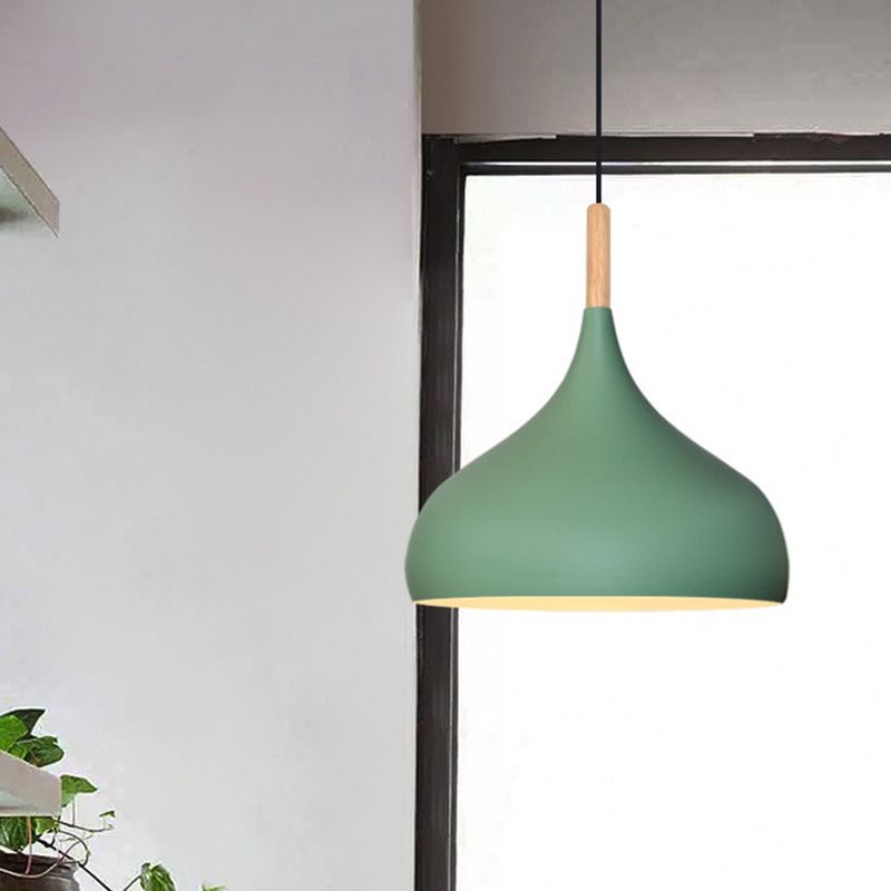 Nordic Style Macaroon Hanging Light Metal Teardrop Shade Single Bulb Pendant Lamp with 39.3" Adjustable Suspension Wire