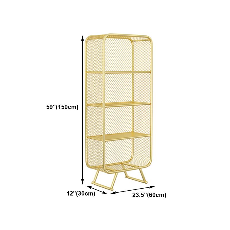 Modern Closed Bookshelf Metal Standard Bookcase With Rectangular Shelves