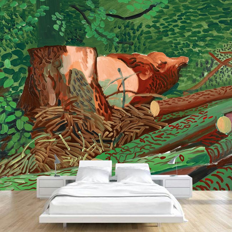 Whole Logged Wood Wallpaper Murals Stain-Resistant Artistic Bedroom Wall Covering