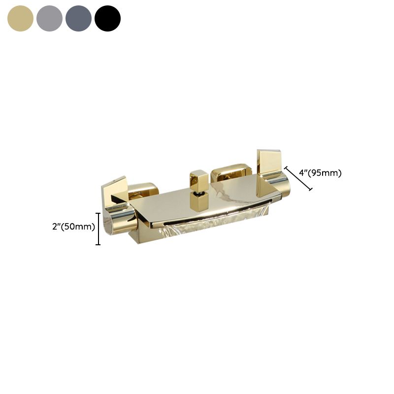 Modern Tub Faucet Trim Copper with Diverter and Hose Wall Mounted Bath Filler