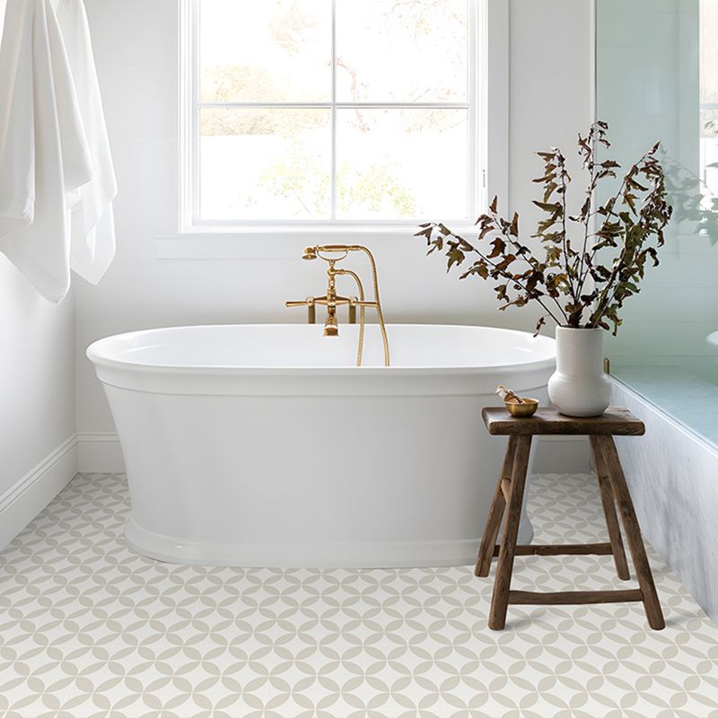 Square Interior Vinyl Flooring Peel and Stick Coin Hole Print Waterproof Vinyl Flooring