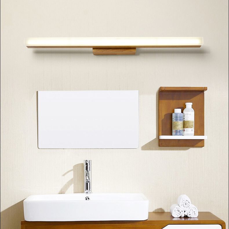 Linear Wood Led Bathroom Vanity Lights Modern Led Vanity Light Fixtures for Bathroom