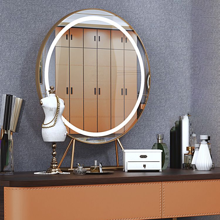 Glam Dressing Table with 5 Drawers Solid Wood Vanity Dressing Table