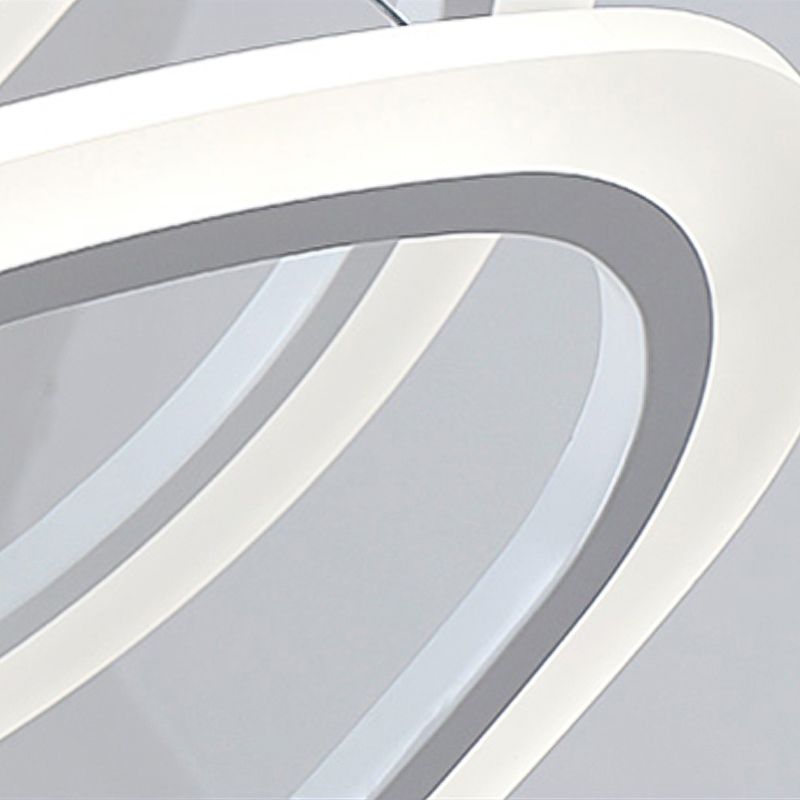 Luces de lámpara multicapa contemporánea Luz de araña de metal Luz en blanco