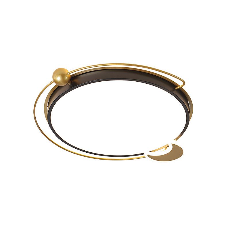 Modernist Round/Square Flush Mount Acrylic LED Bedroom Flushmount Lighting in Black, Warm/White Light