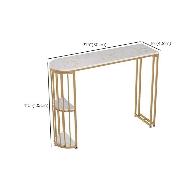 Free Form Stone Top Bar Height Table Industrial Double Pedestal Bar Table with Storage