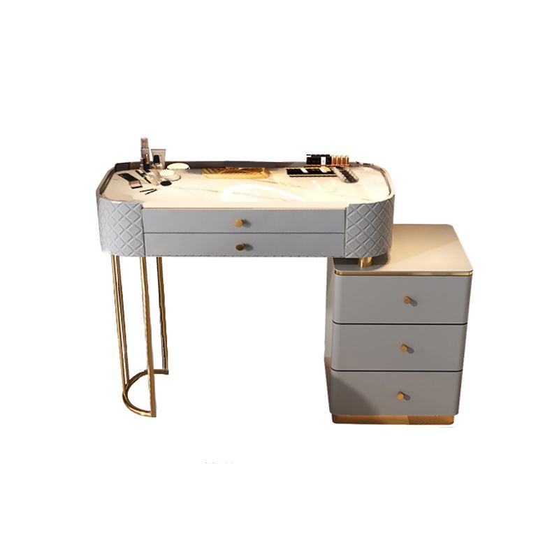 Glam Glass Makeup Vanity Desk Bedroom Vanity Dressing Table with Drawer
