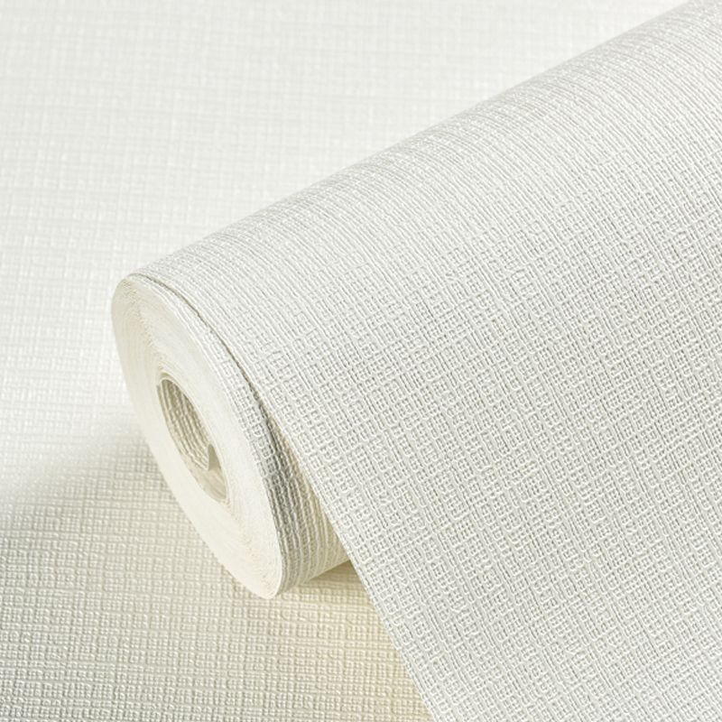 Plain Wallpaper Roll Minimalistic Grassweave Wall Covering in Pastel Color, 33' x 20.5"