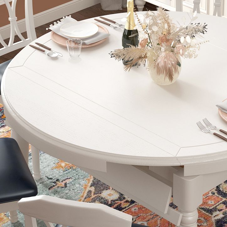 Round Solid Wood Dining Table Sets 1/7 Piece Dining Room Table Set
