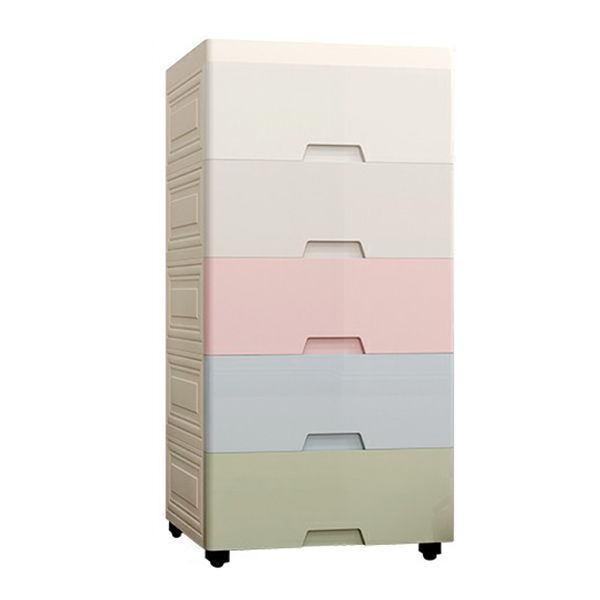 Contemporary Storage Cabinet with Legs Plastic Non-Hanging Armoire