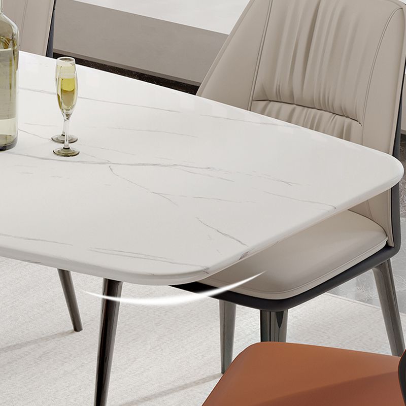 Rectangle Pedestal Dinner Room Kitchen Table Modern Dining Site Table