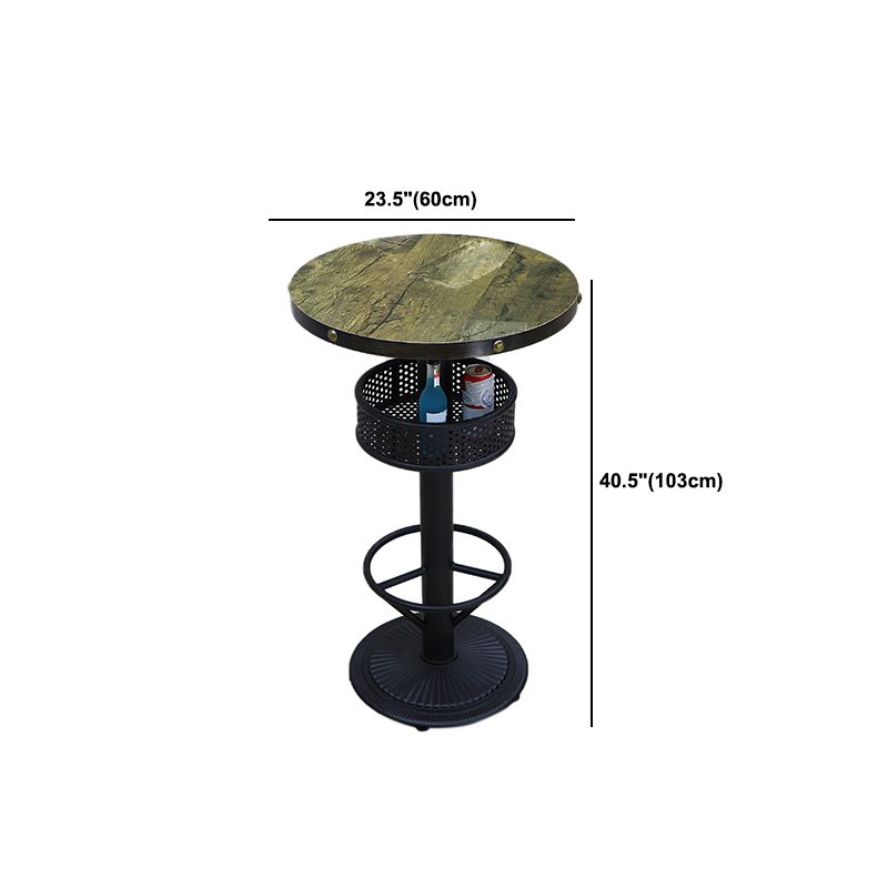 Industrial Wood Top Bistro Table Matte Finish Bar Table for Small Places