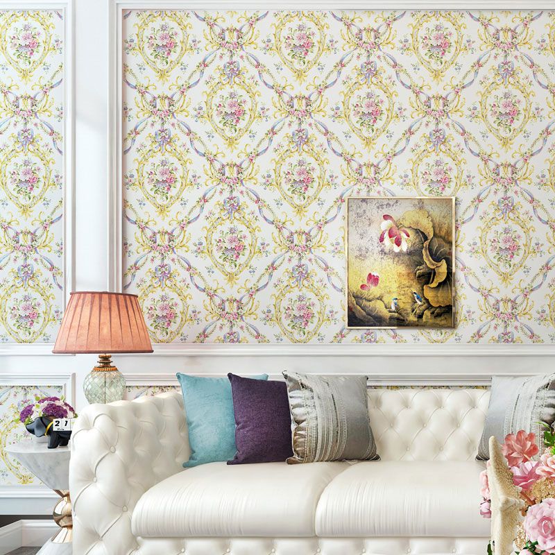 Decorative Floral Design Wall Covering 20.5" by 33' Countryside Wallpaper for Guest Room