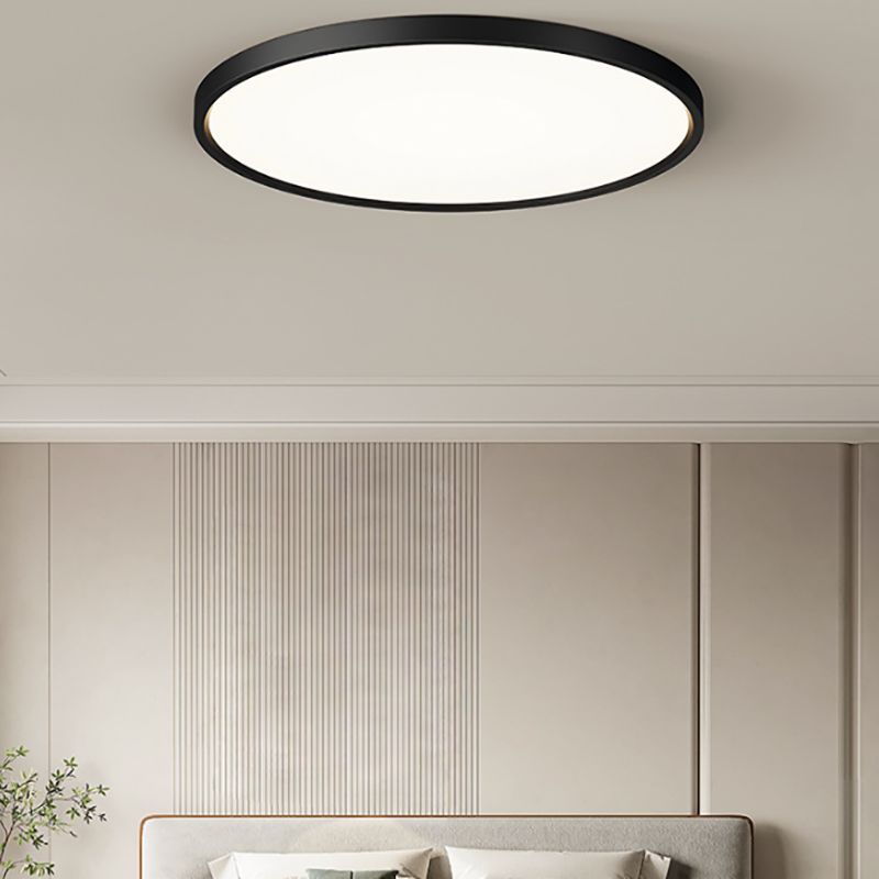 Circular Flush Mount Fixture Modern 1 Light Metal Flush Mount Light