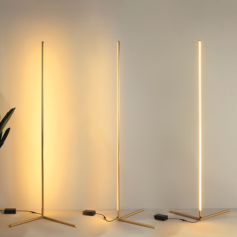Metal Linear Shape Floor Lighting Modern 1-Light Floor Mounted Light Fixture