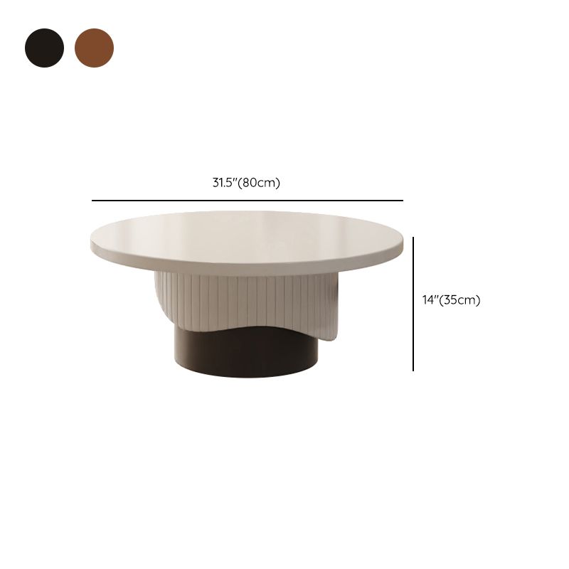 Contemporary Cocktail Table Round Pedestal Wood Coffee Cocktail Table