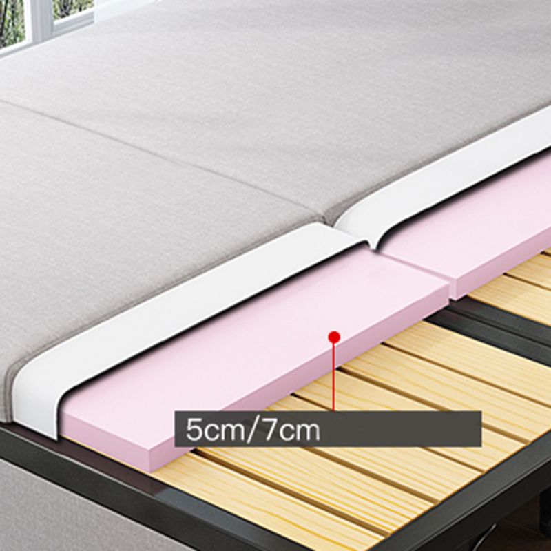 Contemporary Foldable Futon Sleeper Gray Futon and Mattress with Storage