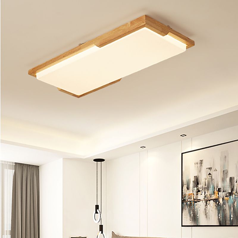 Plafonnier LED moderne en bois, luminaire de plafond encastré pour le salon