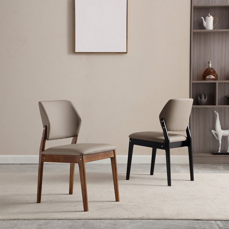 Upholstered Kitchen Side Chair Modern Style Open Back Armless Chair