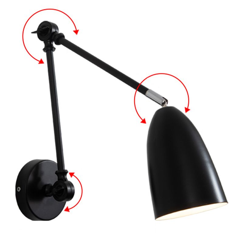 Metal Shade Wall Light Nordic Single Light Adjustable Wall Sconce for Living Room