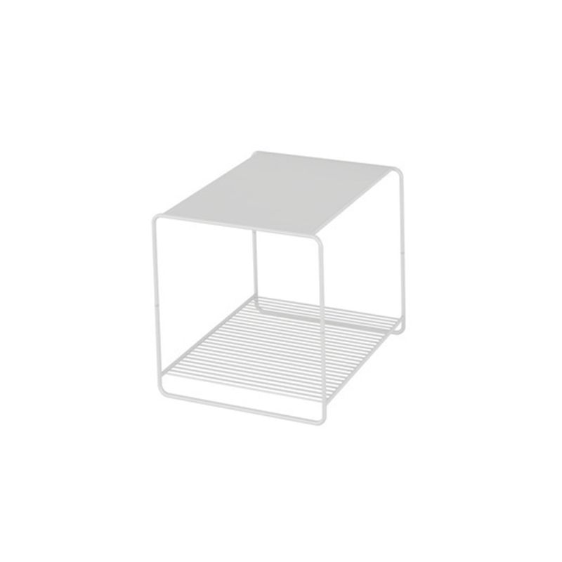 Square Coffee Table Mid-Century Modern with Iron Top and Iron Base
