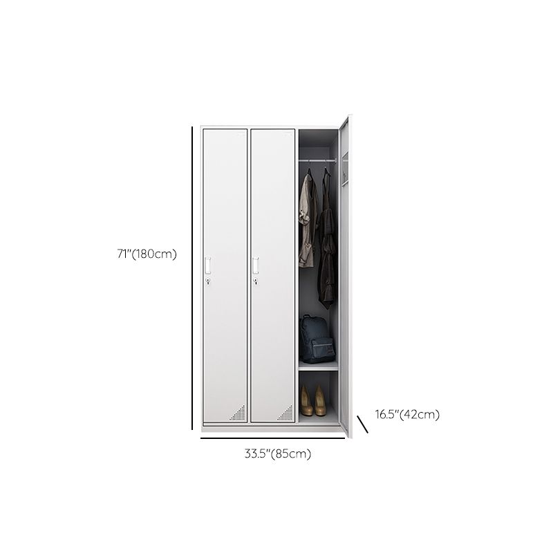 Hinged Wardrobe Cabinet with Mirror Contemporary Steel Wardrobe Armoire